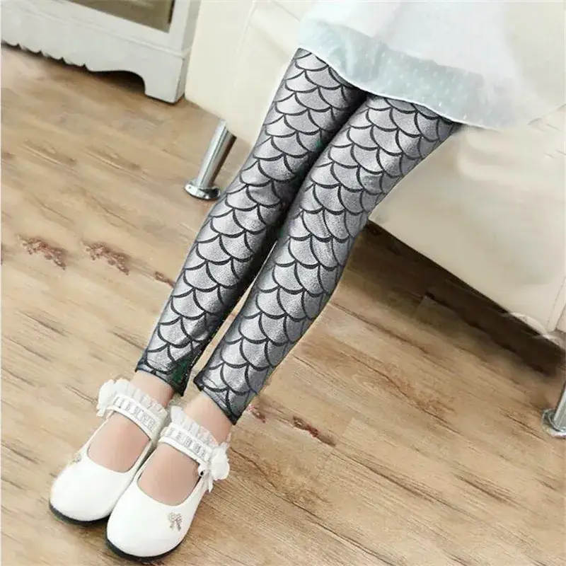 Pink Fish Scale Slim Fit Leggings for Women - Image 5