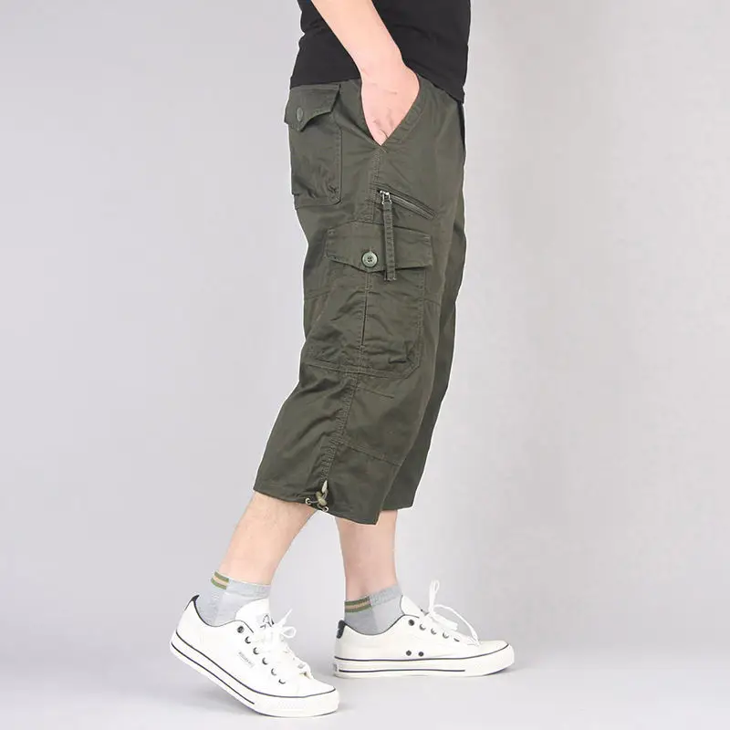 Men's Navy Blue Multi-Pocket Cargo Pants - Image 9
