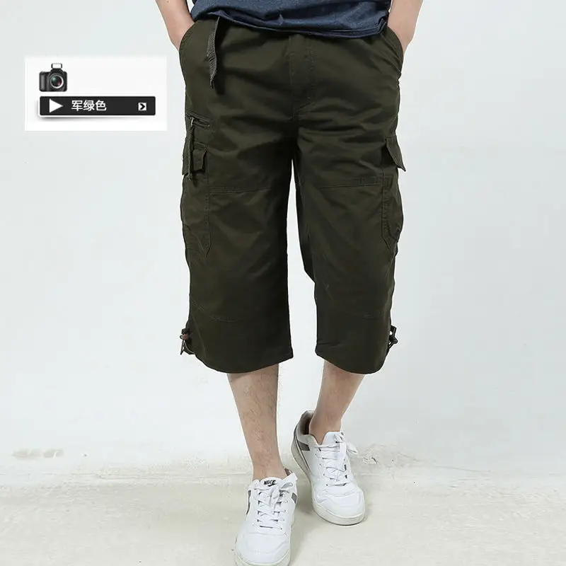 Men's Navy Blue Multi-Pocket Cargo Pants - Image 4