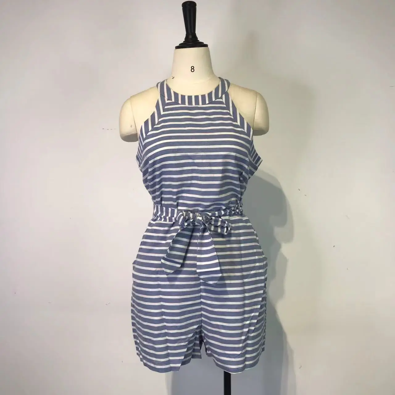 Striped Belted Jumpsuit Set for Women Summer Wear — feature 86