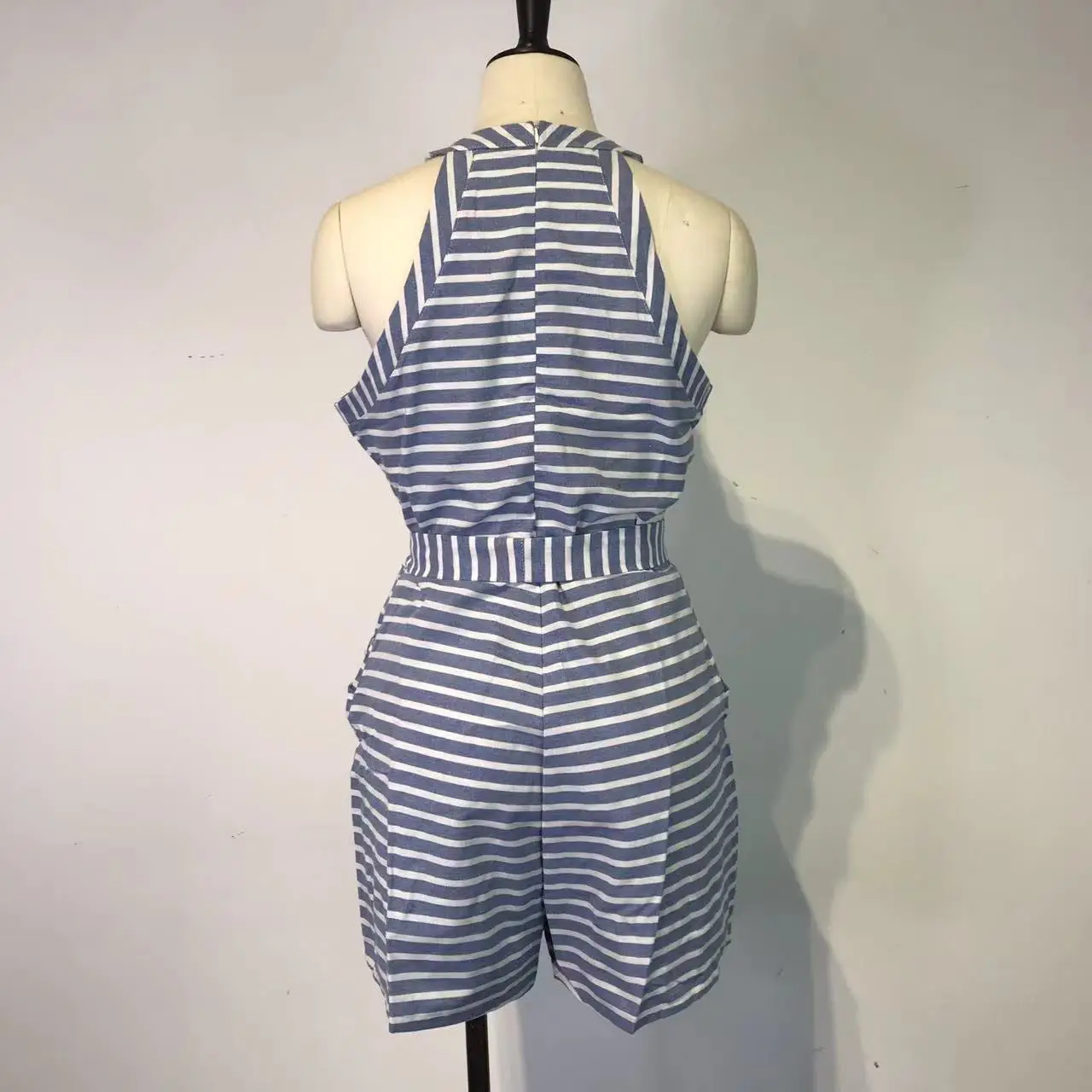 Striped Belted Jumpsuit Set for Women Summer Wear — feature 87
