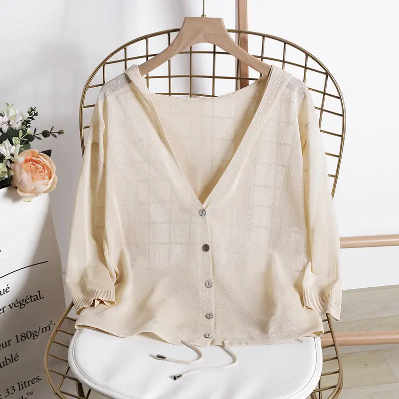 2023 Linen Knitted Hooded Sunscreen Shawl Women - Image 7