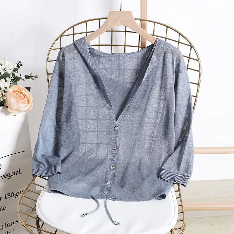 2023 Linen Knitted Hooded Sunscreen Shawl Women - Image 5
