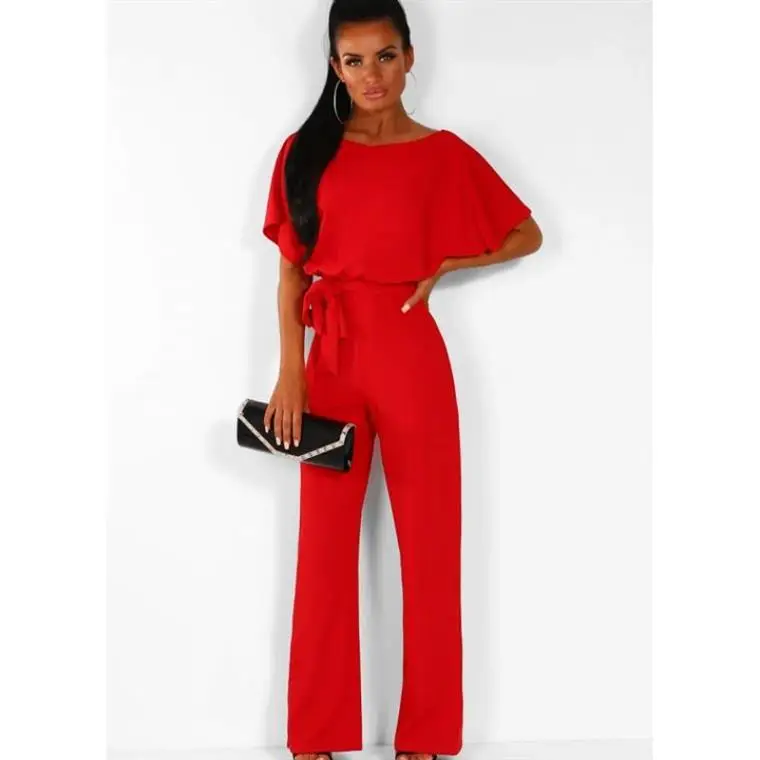 Red Button Lace-Up 2-Piece Women's Set - Image 22