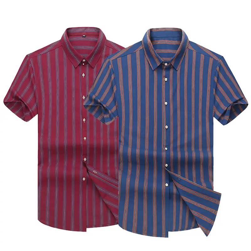 Men's 2020 Stripe Cotton Shirt Large Plus Size - Image 3
