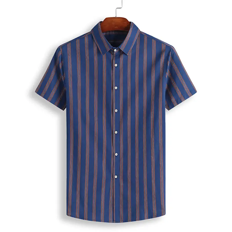 Men's 2020 Stripe Cotton Shirt Large Plus Size - Image 5
