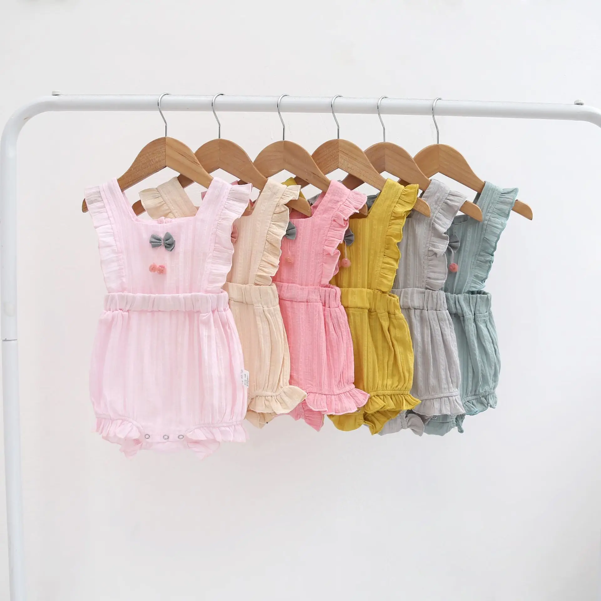 Newborn Baby Jumpsuit Set Summer Colors Racerback Romper - Image 8