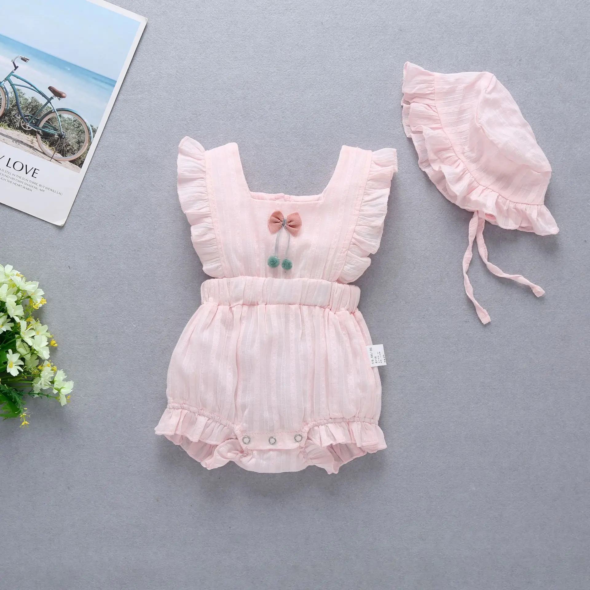 Newborn Baby Jumpsuit Set Summer Colors Racerback Romper - Image 4