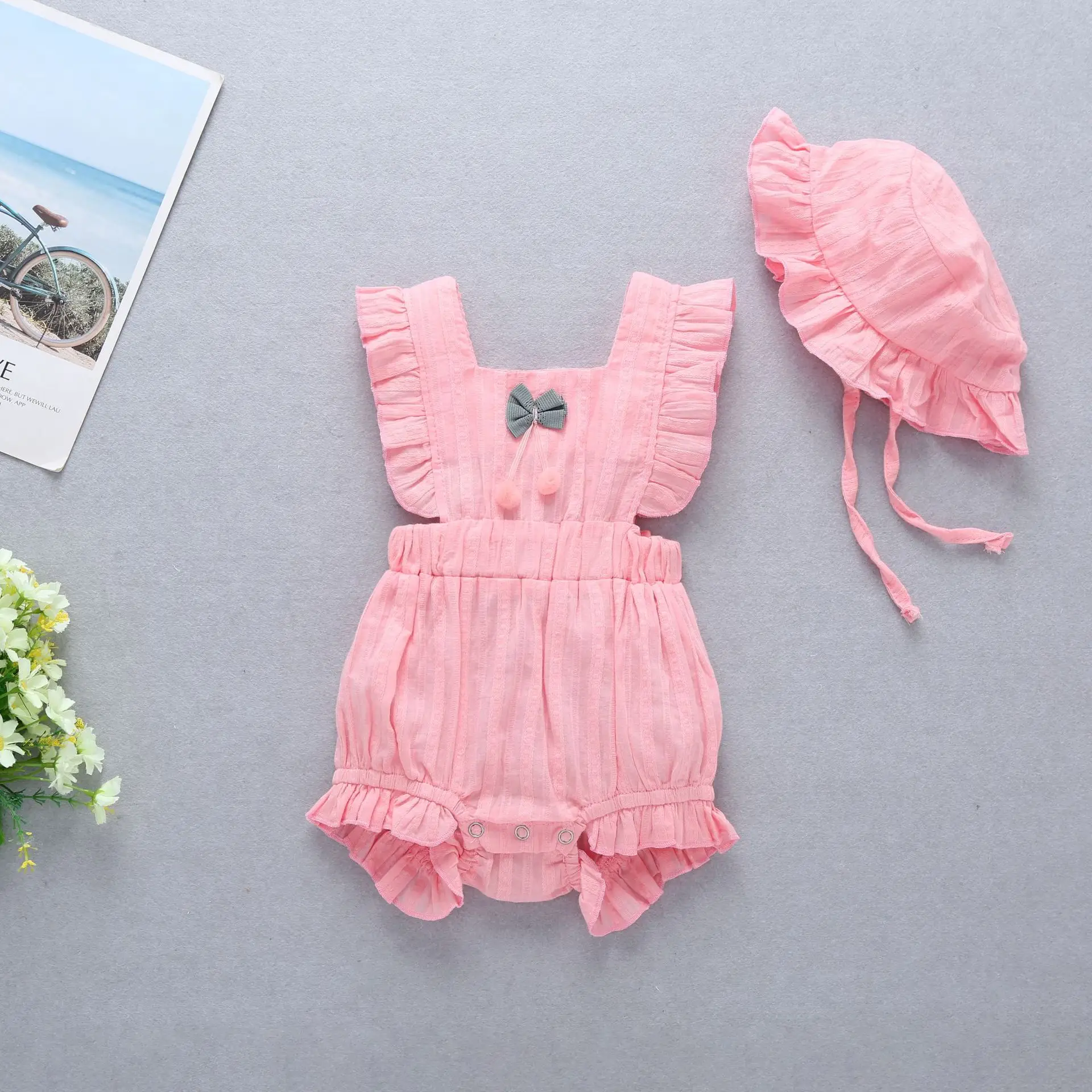 Newborn Baby Jumpsuit Set Summer Colors Racerback Romper - Image 9