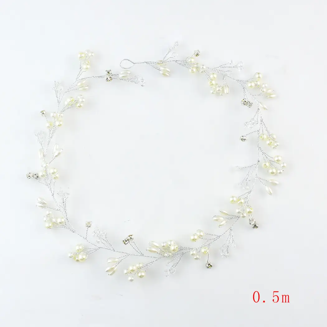 Handmade Pearl Headdress for Bridal Wear 0.5m - Image 6