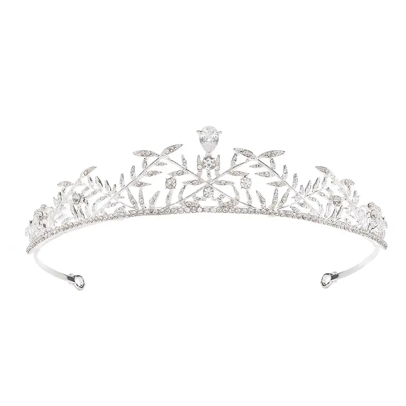 Zircon Leaf Crown Hairband for Weddings - Image 5