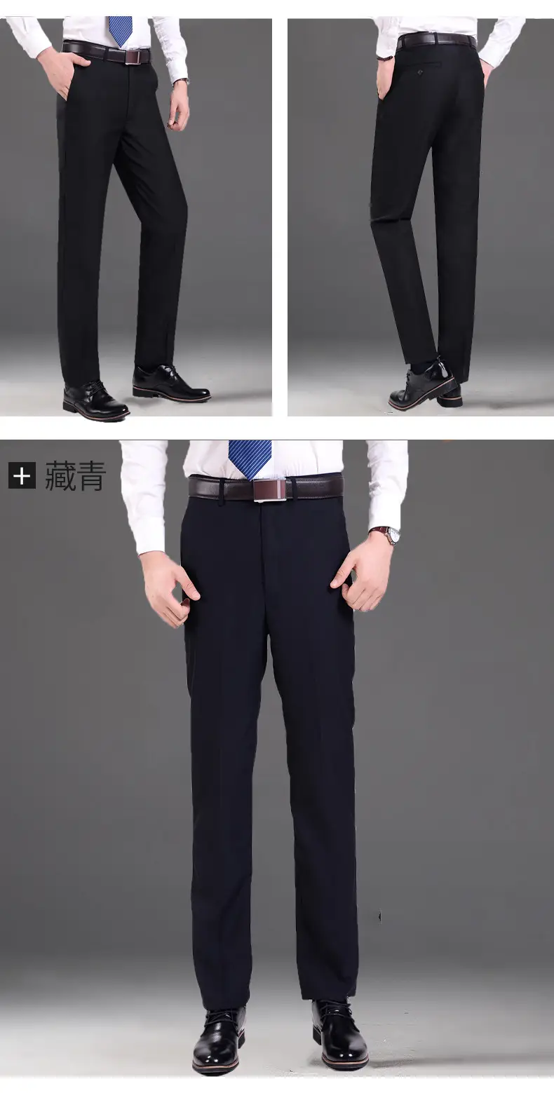 Men Black Slim Fit Trousers Spring Autumn Wear — feature 10