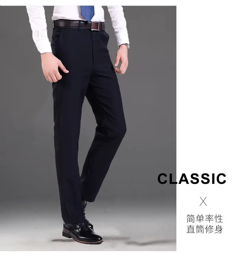 Men Black Slim Fit Trousers Spring Autumn Wear — feature 11