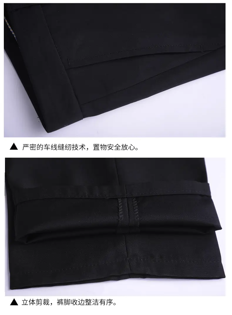 Men Black Slim Fit Trousers Spring Autumn Wear — feature 12