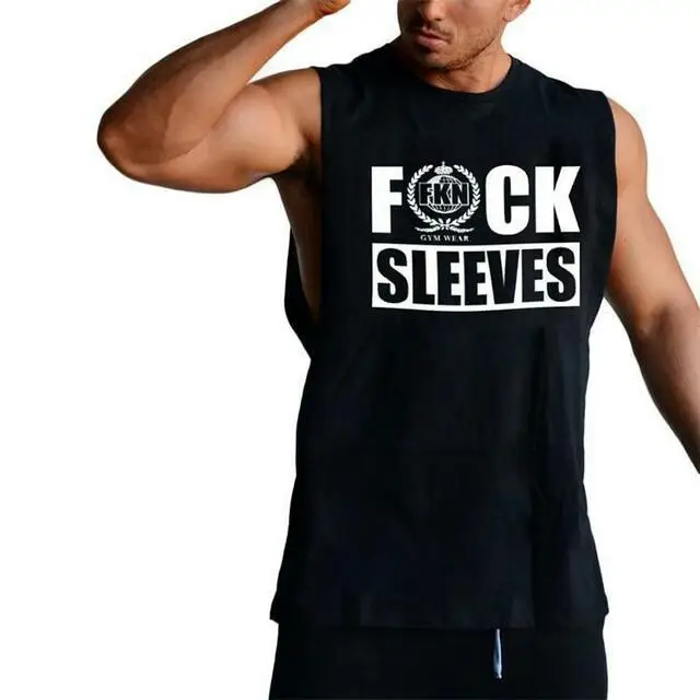 Men's Fock Sleeve Vest Black Fitness Training - Image 4