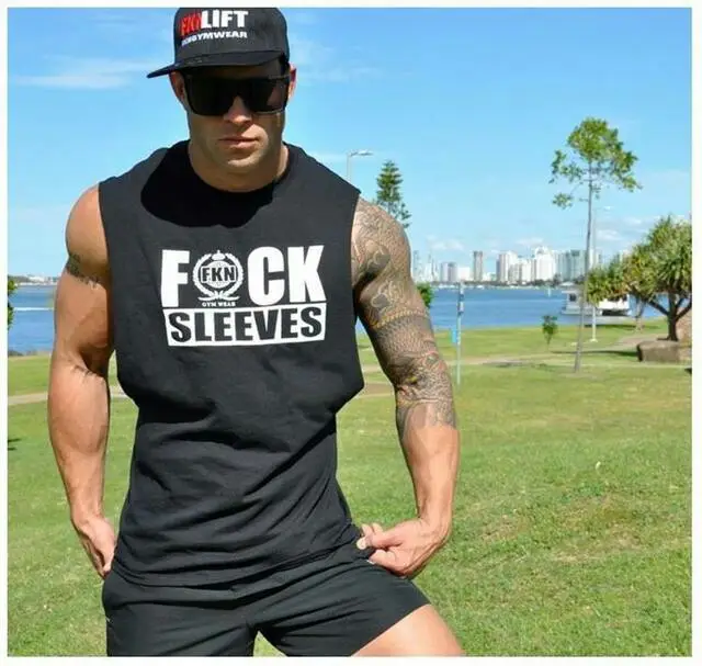 Men's Fock Sleeve Vest Black Fitness Training - Image 5