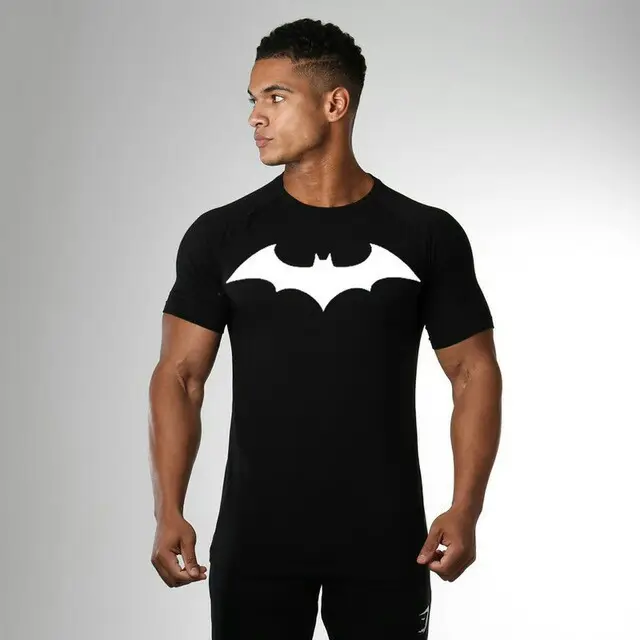 Men's Yellow Batman I-Shaped Training T-Shirt