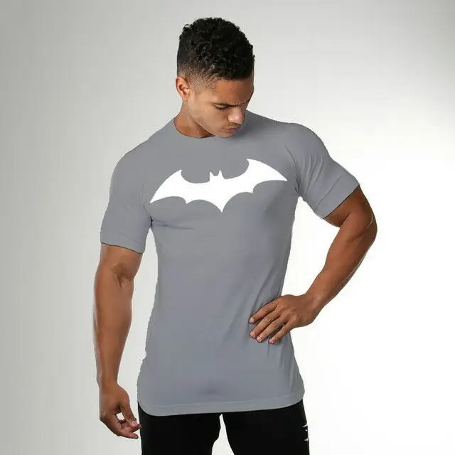 Men's Yellow Batman I-Shaped Training T-Shirt