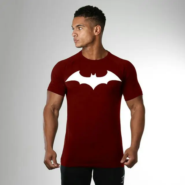 Men's Yellow Batman I-Shaped Training T-Shirt