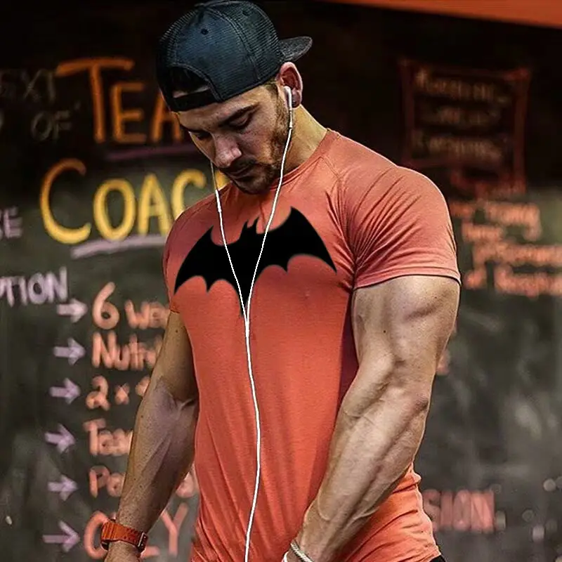 Men's Yellow Batman I-Shaped Training T-Shirt