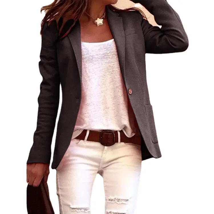 Candy Color Long Sleeve Slim Suit for Women