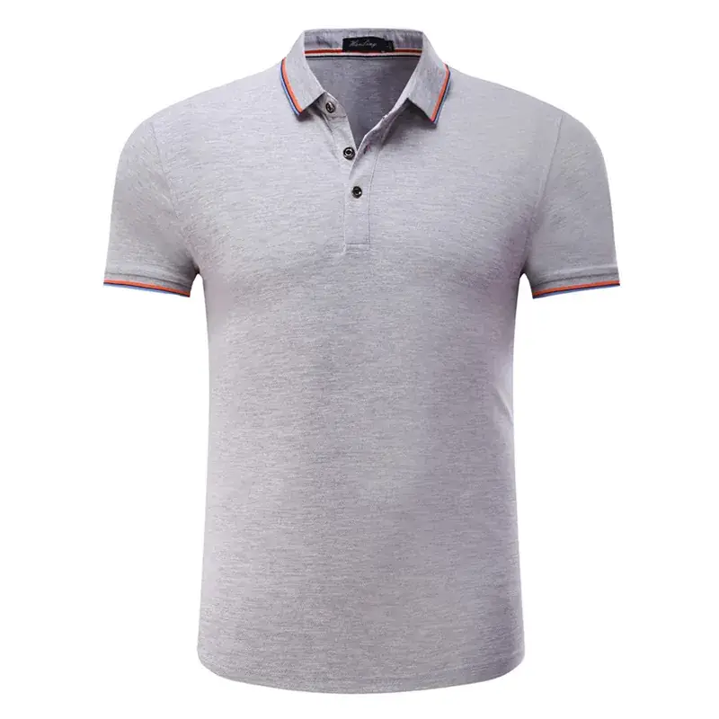 Men Women Polo T-Shirt Navy White Embroidered Short Sleeve - Image 4