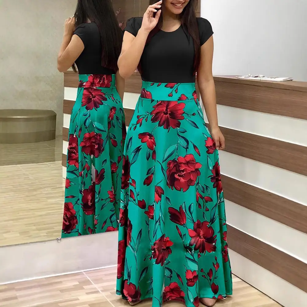 Women's Striped Maxi Dress Black Top Matching Set - Image 10