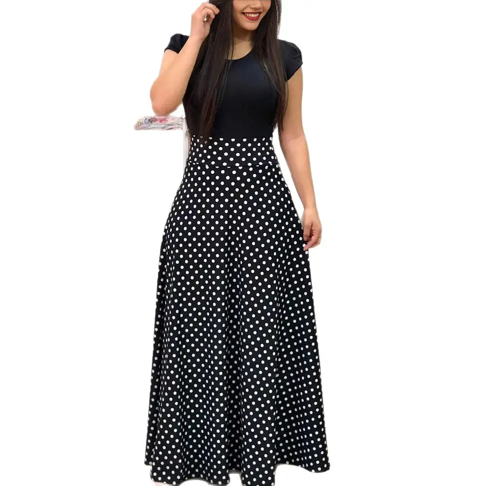 Women's Striped Maxi Dress Black Top Matching Set - Image 11