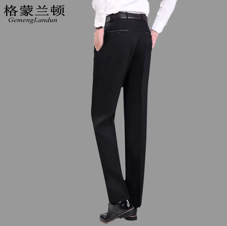 Winter Velvet Padded Men's Pants Black Loose Warm - Image 4