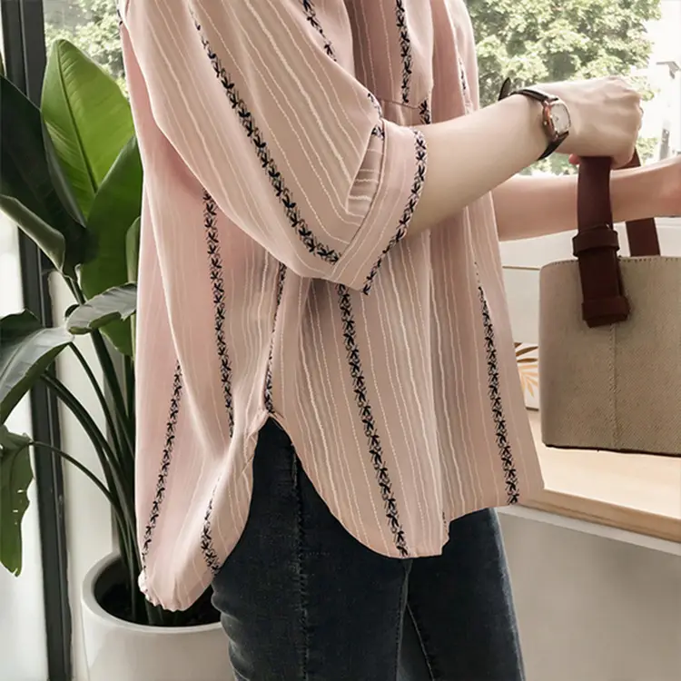 2025 Spring Shirt with 3Q Sleeve & Striped Bottom - Image 5