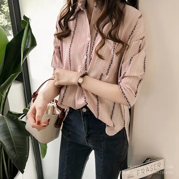 2025 Spring Shirt with 3Q Sleeve & Striped Bottom - Image 2