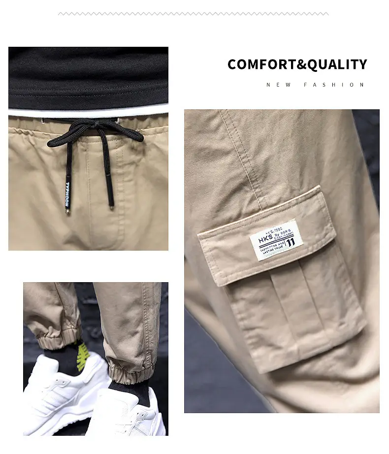 Men's Brown Jogger Cargo Pants Summer Casual - Image 5