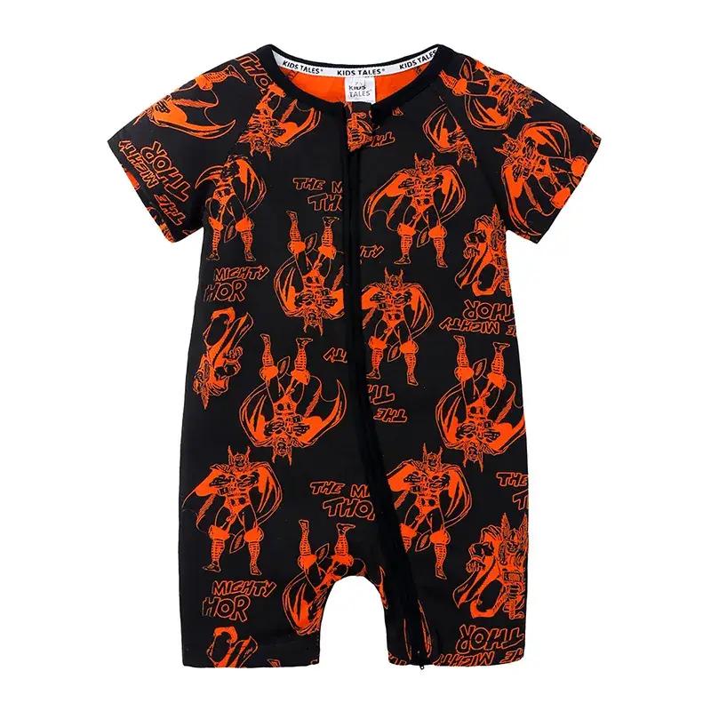 Baby Dolphin Printed Zipper Romper Light Blue Newborn