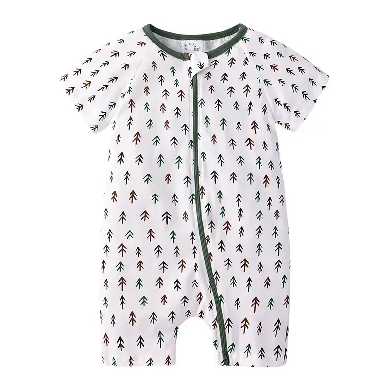 Baby Dolphin Printed Zipper Romper Light Blue Newborn