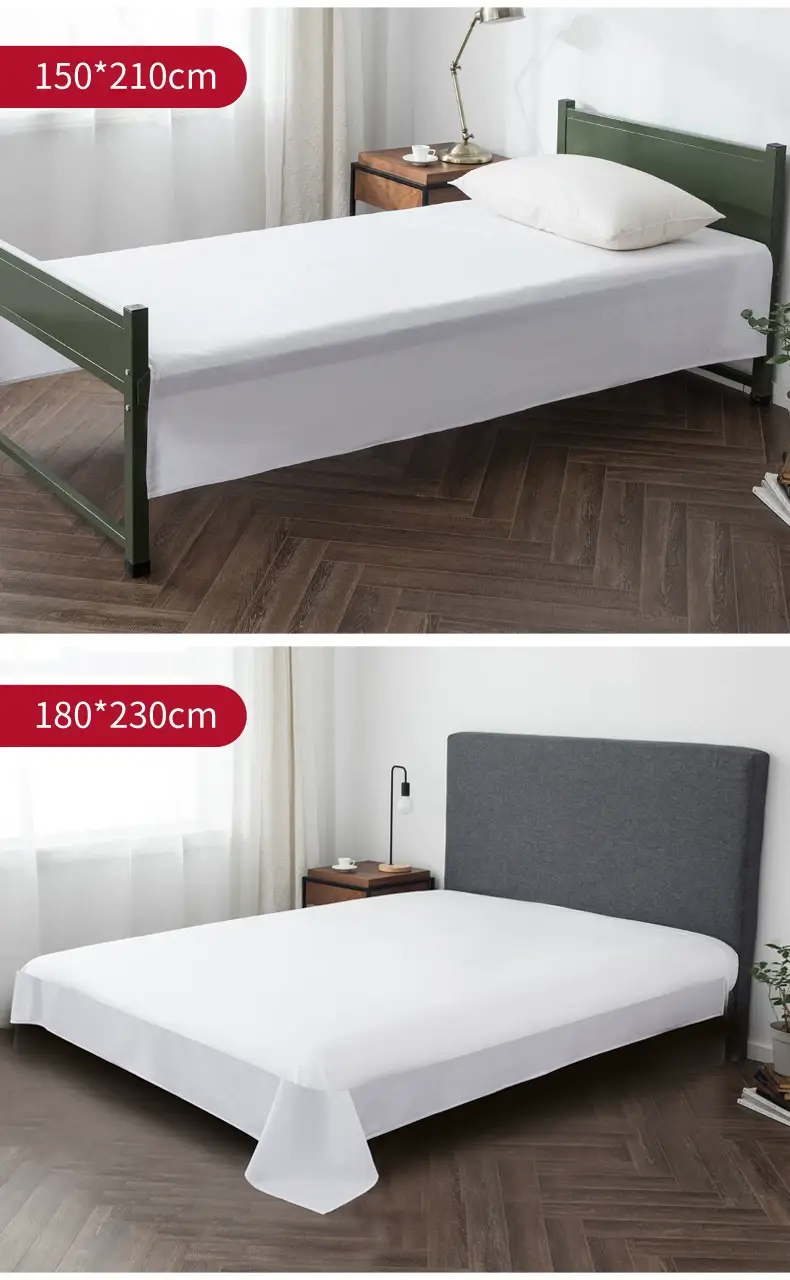 Factory direct standard military training white sheets single dormitory upper and lower bunk interior student sheets military green sheets — feature 13