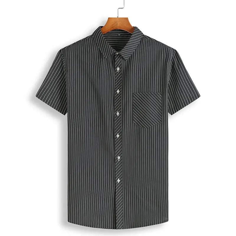 Men Striped Cotton Shirt Extra Large Blue