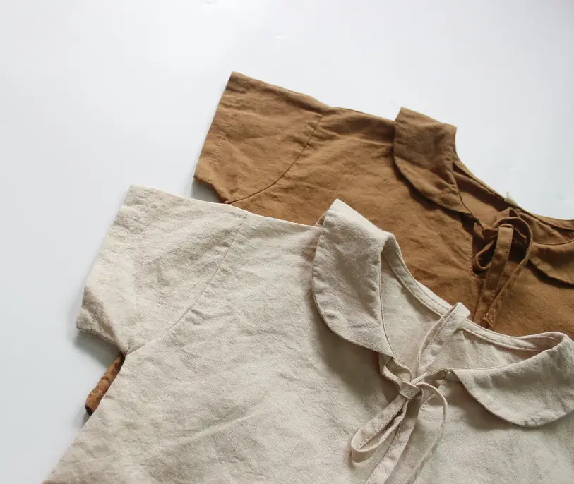 2026 Spring Boys Cotton Linen T-Shirt Brown Beige — feature 21