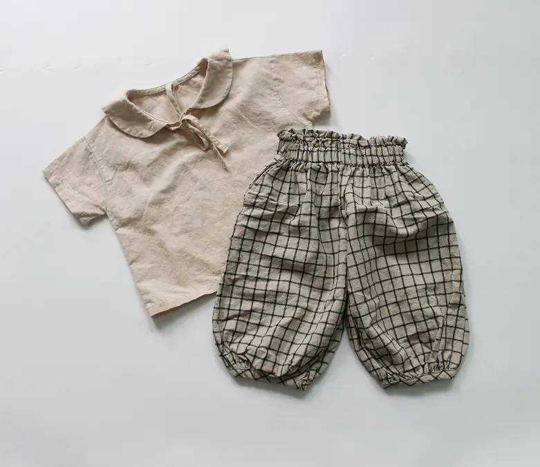2026 Spring Boys Cotton Linen T-Shirt Brown Beige — feature 26