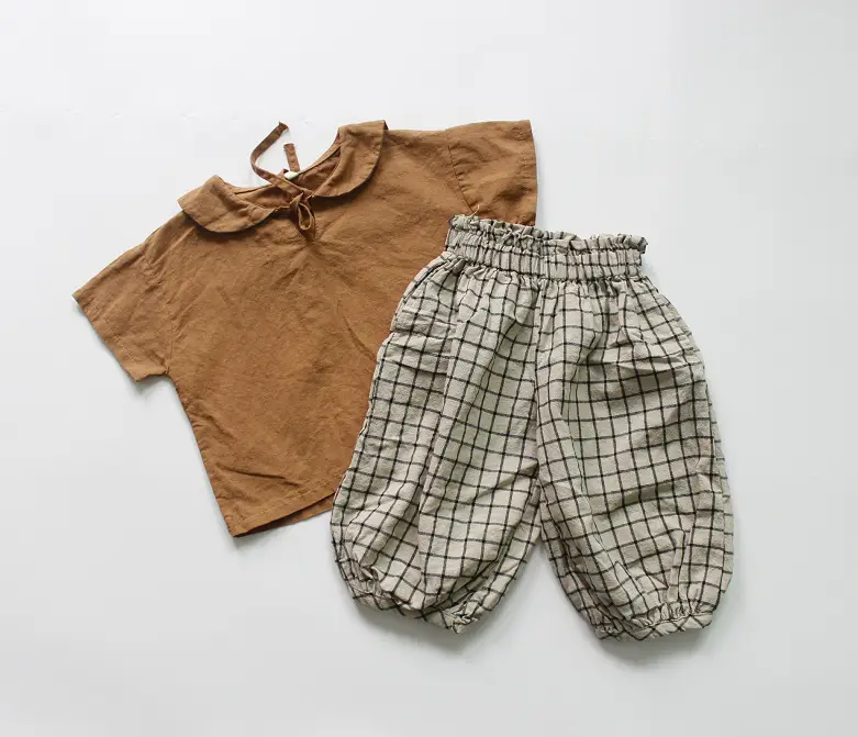 2026 Spring Boys Cotton Linen T-Shirt Brown Beige — feature 27