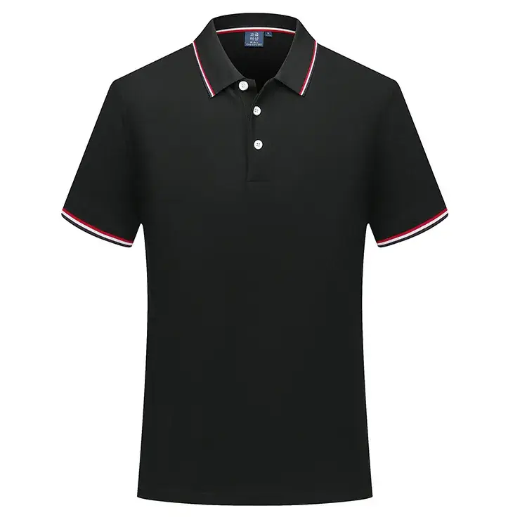 Summer Grey Polo Shirt with Red Blue Trim - Image 4
