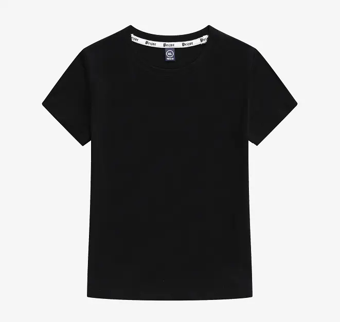 Men Black Cotton T-Shirt Short Sleeve Base Shirt - Image 5