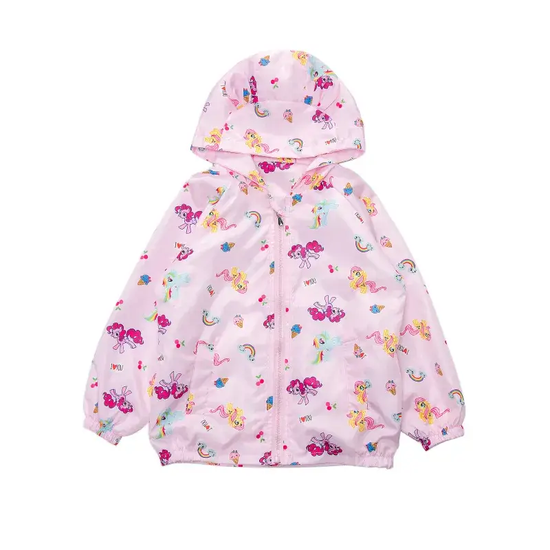 Pink Windproof Kids' Hooded Jacket 2025 Spring - Image 7