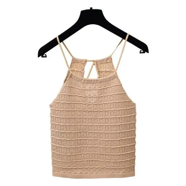 Beige Drawstring Slim Fit Camisole Women - Image 4