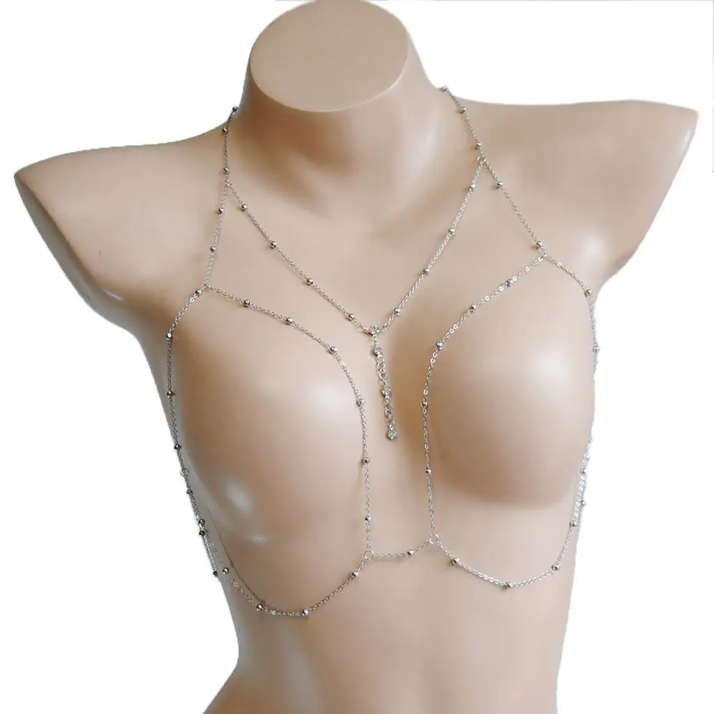 European American Sexy Exaggerated Beach Casual Body Clothing Chain Necklace Flash Diamond Pendant Tassel Necklace - Image 4