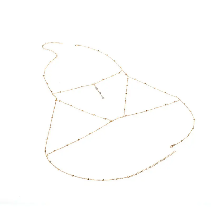 European American Sexy Exaggerated Beach Casual Body Clothing Chain Necklace Flash Diamond Pendant Tassel Necklace - Image 6
