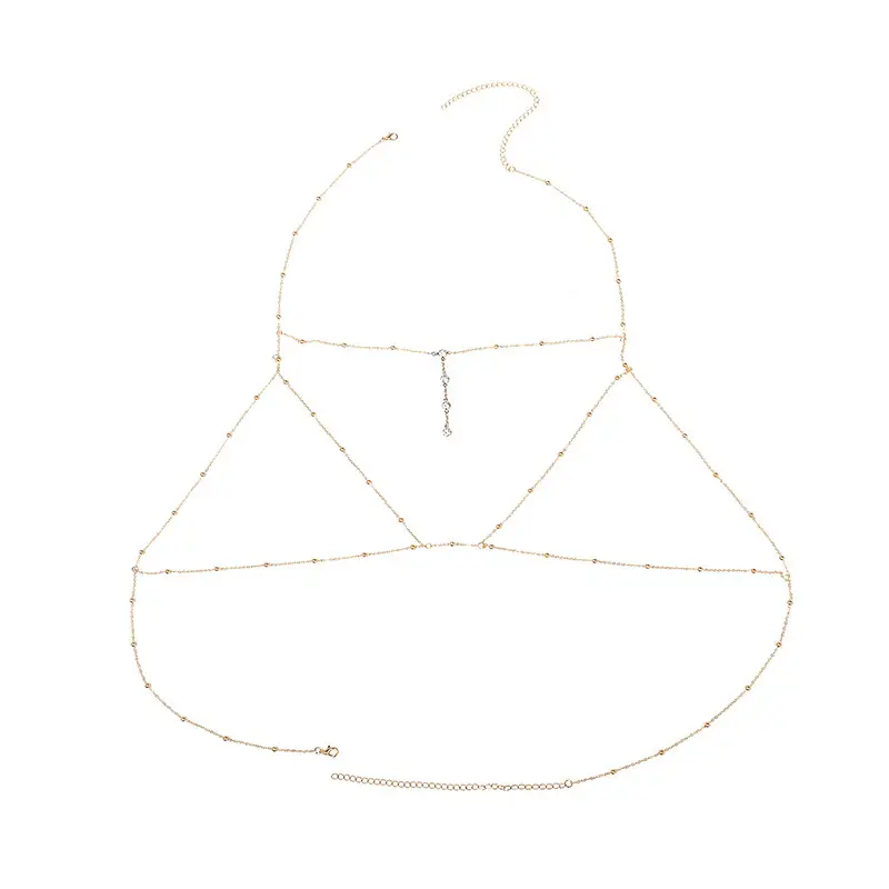 European American Sexy Exaggerated Beach Casual Body Clothing Chain Necklace Flash Diamond Pendant Tassel Necklace - Image 7