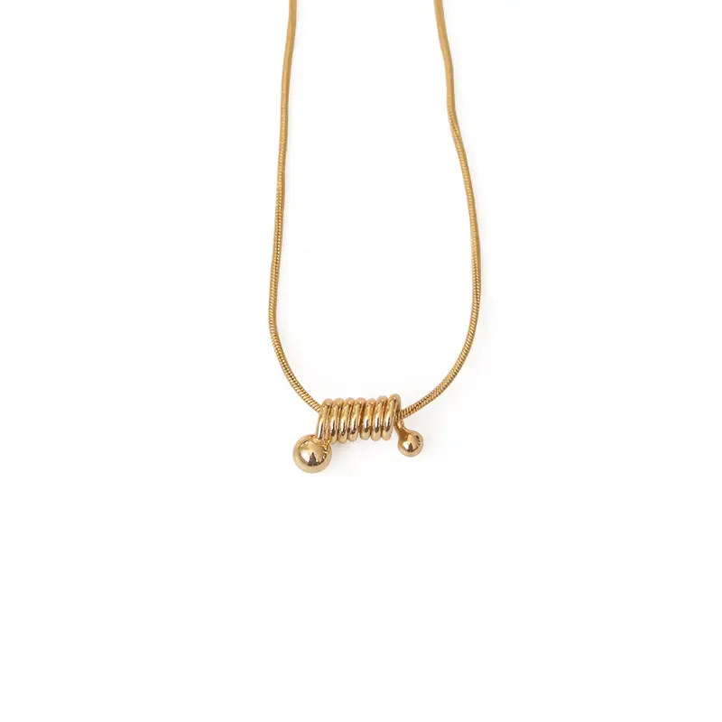 Minimalist Geometric Brass Gold Plated Necklace for Women - Image 6