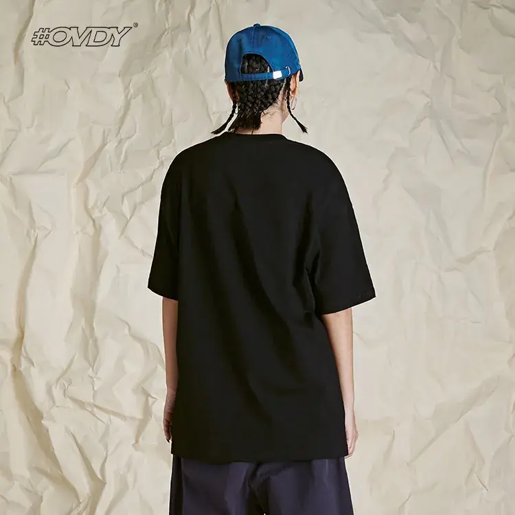 Men's Black Ghost Print Tide Tee Loose Fit - Image 5