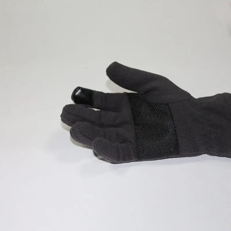 Winter Ski Gloves Black Fleece Warm Monochrome - Image 3