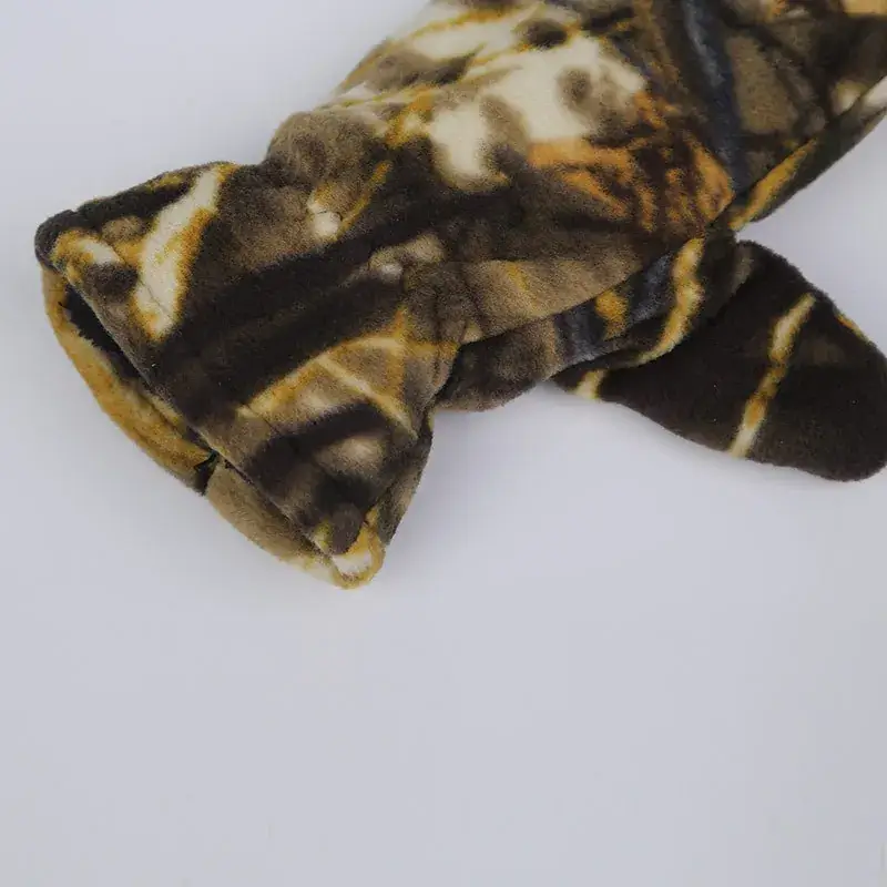 Leopard Camo Fleece Ski Gloves Men Women Warm Winter - Image 4